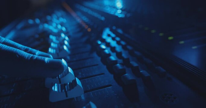 Sound Mixing Console for Managing Audio Tracks
