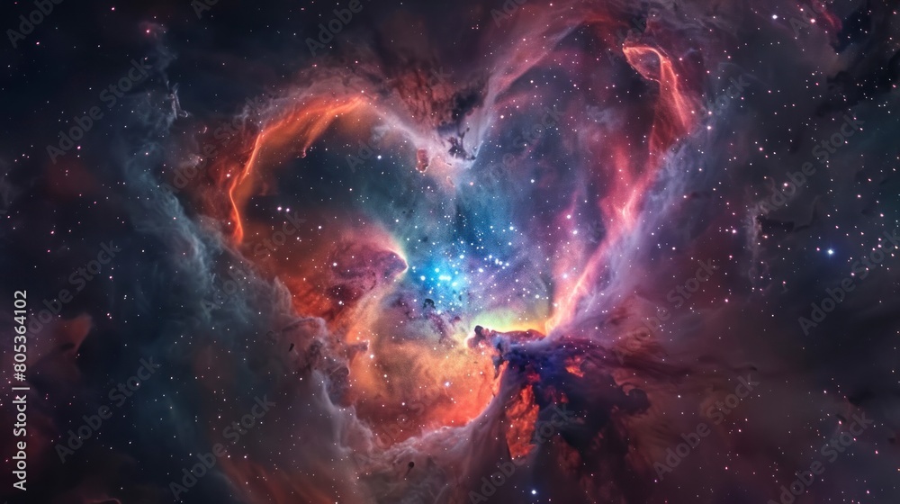 Canvas Prints large heart-shaped nebula in space with real colors in high resolution and high quality. space conce