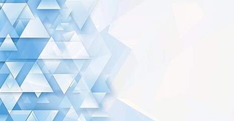 This abstract image with a plethora of blue geometric triangles conveys modernity and technological advancement