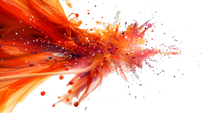 Orange paint splash isolated on a transparent background, PNG, Ai, High Quality 