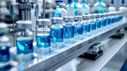 Vaccine tubes in laboratory. AI Generative.