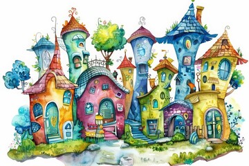 In a Kawaii creative futuristic charismatic watercolor painting