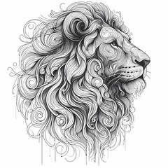  abstract lion drawing