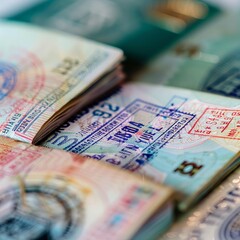 An international travel portal featuring quantum encryption for instant and secure visa approvals , close up