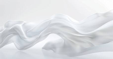 The elegance of smooth waves in white fabric conveys purity and softness, invoking a sense of calm and luxury