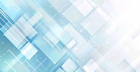 This image features a complex array of blue squares and rectangles overlaid with light effects creating a dynamic and modern abstract background