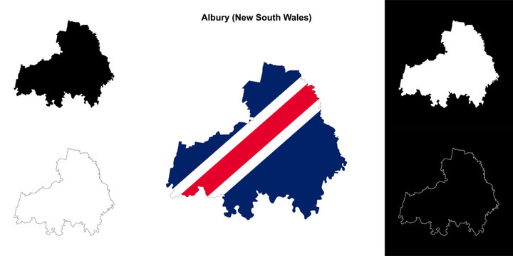 Albury (New South Wales) outline map set