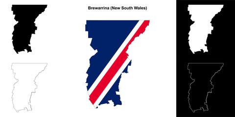 Fototapeta premium Brewarrina (New South Wales) outline map set
