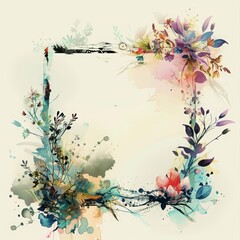 Technologys sleekness meets natures charm in this creative watercolor template