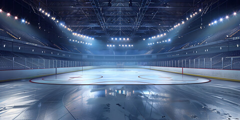 A Captivating Hockey Rink Glows in the Shadows