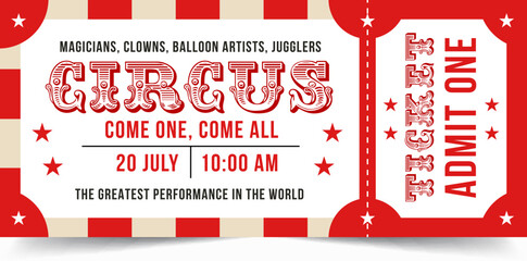 Circus Ticket Design Template. Vector Circus Luxury Greeting Card illustration © GraphicStudio
