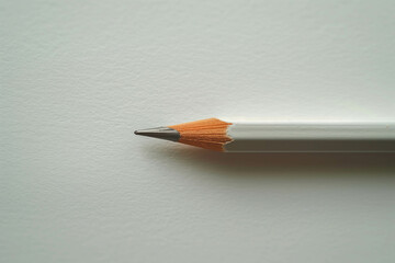Close-up of pencil on white paper.