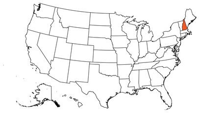 Fototapeta premium The outline of the US map with state borders. The US state of New Hampshire