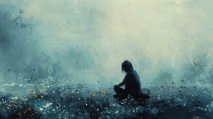 Obraz premium Craft an image conveying the solitude of artistic pursuit