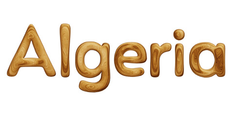 Wooden Algeria text for country concept