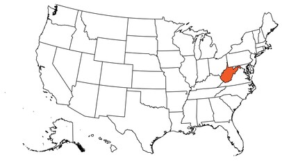 Fototapeta premium The outline of the US map with state borders. The US state of 