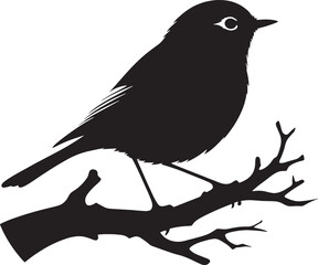 Obraz premium Birds on the branch of a tree clipart silhouette in black colour. Dove Vector illustration template for tattoo or laser cutting.