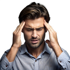 Naklejka premium A man experiencing a headache or stress