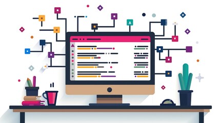 A minimalist icon of a Gantt chart with overlapping tasks, symbolizing resource management in project planning