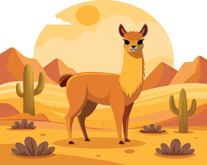 Alpaca Vector Art. Alpaca animal Vector Illustration. Animals Vector Art