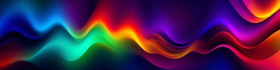 Luminous glowing lines in a dynamic rainbow flow, suitable for lively and spirited design elements.