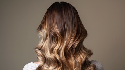 Fototapeta premium Brunette woman with wavy hair