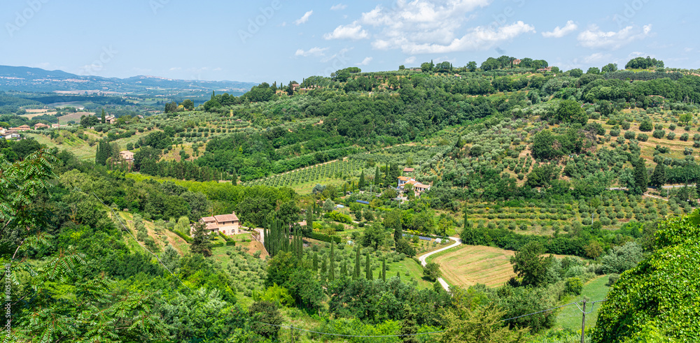 Wall mural Scenic sight in the beautiful tuscan town of Chiusi, in the Province of Siena, Tuscany, Italy.