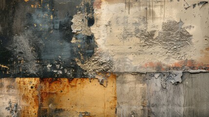 Mixed-media backgrounds combining various textures such as grunge, metallic, or paper textures to create a layered and complex aesthetic