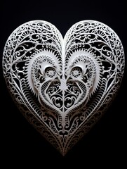 Paper Cut Heart with Delicate Lace