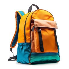 backpack isolated on white, Custom Logo YELLOW Stylish Waterproof Students School Backpack Boys Shockproof Laptop Bag Large School Backpack