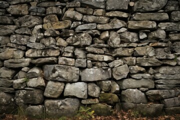 Fototapeta premium Sturdy Stone wall. Granite old decorative. Generate Ai