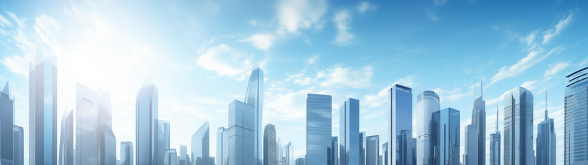 Obraz premium Clear Blue Sky Over Modern Cityscape