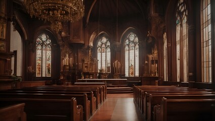 Fototapeta na wymiar interior of a church HD 8K wallpaper Stock Photographic Image