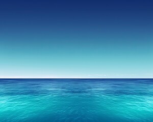 Fototapeta premium Smooth color gradient background transitioning from deep ocean blue to vibrant teal, providing an abstract, calming visual for creative design use