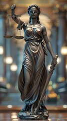 Allegorical Statue of Justice Representing Fairness and the Judicial System