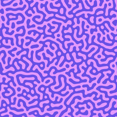 Crazy Psychedelic Seamless Pattern Vector Violet Purple Graphic Abstract Background. Apparel Design Textile Print Bizarre Repetitive Abstraction. Turing Diffusion Effect Extravagant Camouflage Fabric