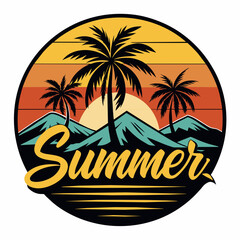  Summer vibes vector illustration. This is an editable file.