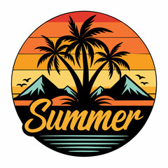  Summer vibes vector illustration. This is an editable file.