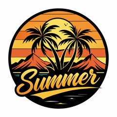 Naklejka premium Summer vibes vector illustration. This is an editable file.