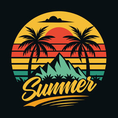  Summer vibes vector illustration. This is an editable file.