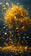 Vibrant Symbolic Tree Transforms Leaves into Lucrative Golden Policyholder Dividends