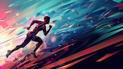 Digital Painting of a Man Running