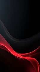 Black background wallpaper for phone with abstract red waves
