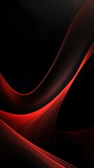 Black background wallpaper for phone with abstract red waves