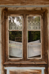 old wooden window of rural house