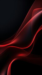 Black background wallpaper for phone with abstract red waves