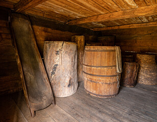 old wooden barrel