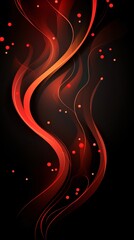 Black background wallpaper for phone with abstract red waves
