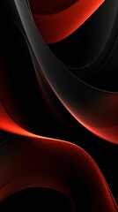 Black background wallpaper for phone with abstract red waves