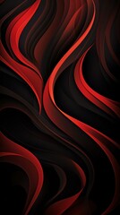 Black background wallpaper for phone with abstract red waves